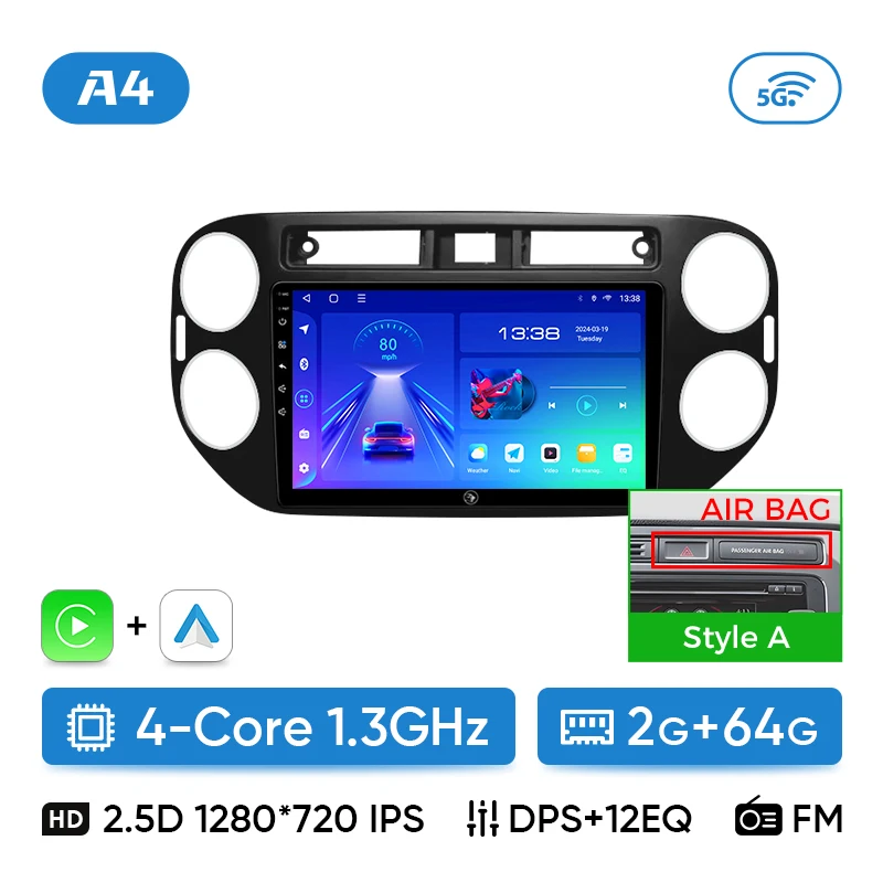 Ainavi autoradio voor Volkswagen VW Tiguan 2006 2010 2016 Golf Plus draadloze Carplay Android Auto autoradio multimediaspeler