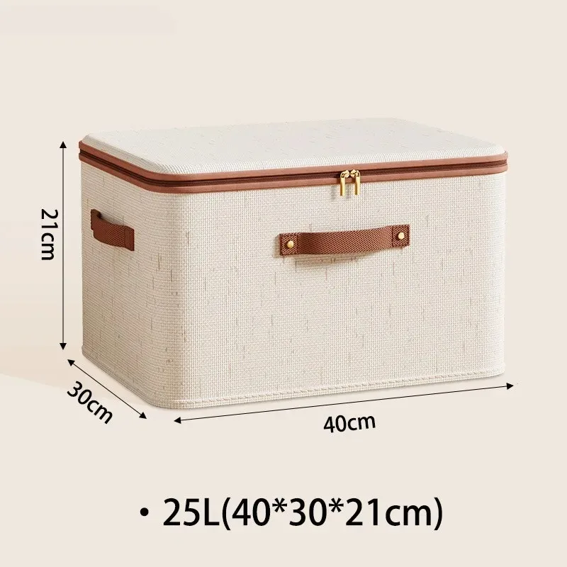 1PCS Heavy-duty hard-shell zipper storage organizer with a lid, suitable for storing household clothes and toys
