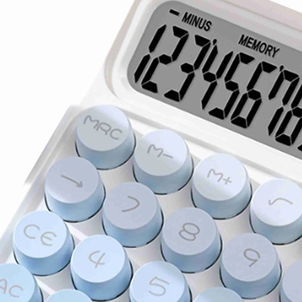 Plastic Shell Mechanical Keyboard Calculator Large Display Screen Compact Size 12 Digit Large Screen Calculator Light Weight