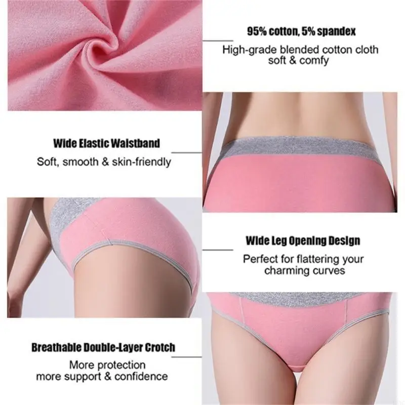 

L5YC Women's Soft Stretch Full Coverage Briefs Middle Waist Underwear Comfortable Panties Underpants for Everyday Activity