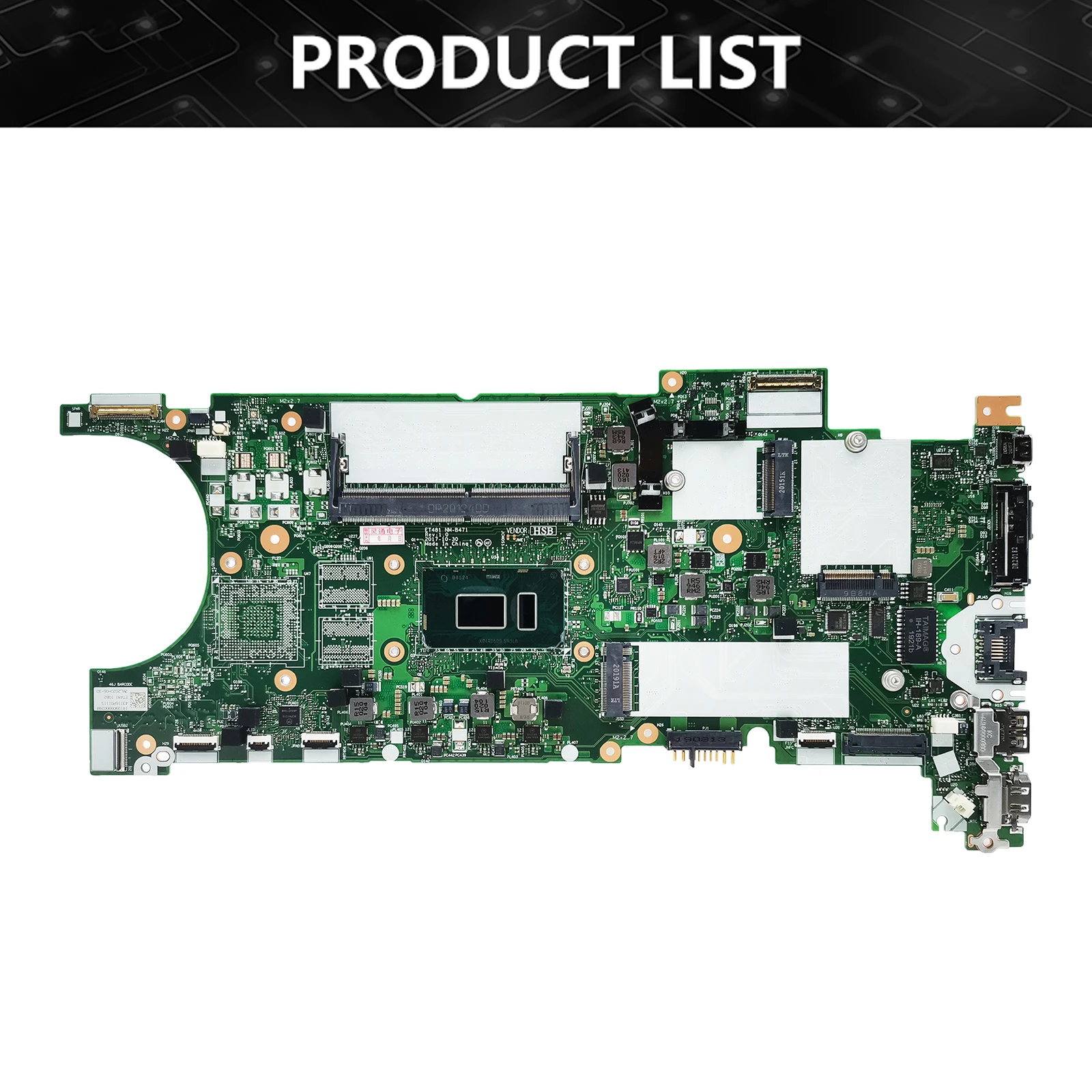 Untuk Lenovo Thinkpad T480S Motherboard Laptop CPU I7-8650U NM-B471 Mainboard FRU 02HL810 02HL838 02HL858 01YU174