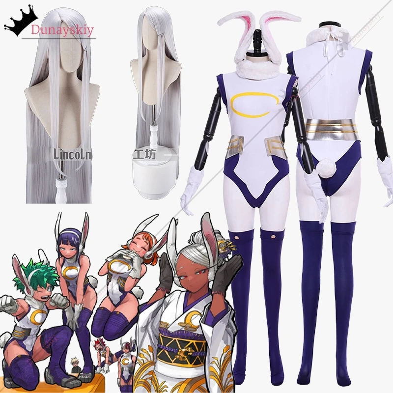 อะนิเมะ Mha Rabbit Hero Mirko คอสเพลย์เซ็กซี่เครื่องแต่งกาย zentai Jumpsuit ผู้หญิงชุดอะนิเมะ Bnha Rumi Usagiyama Miruko บทบาทเล่นชุด