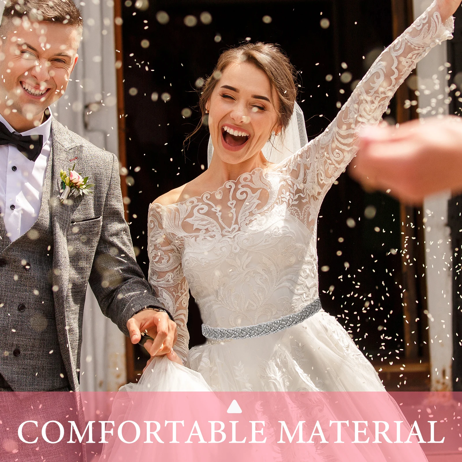 

Bride Wedding Belt for Dress Bridal Decoration Accessories Rhinestone Formal Ribbon