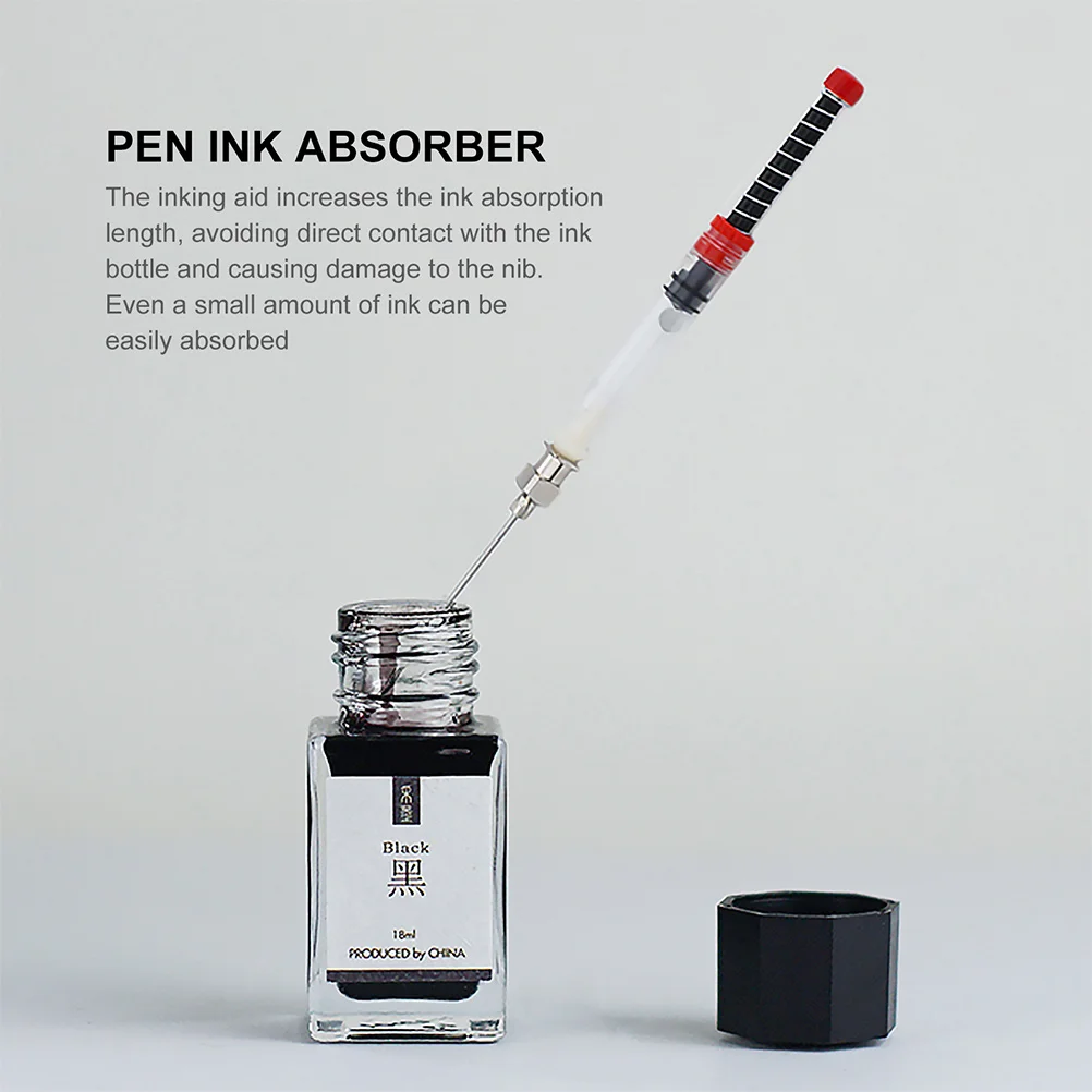 Imagem -02 - Ink Syringe Pen Absorber Fountain Filler Converter Auxiliares Fill Tool Dispositivo de Absorção Assistente Agulha Absorvedores Pcs