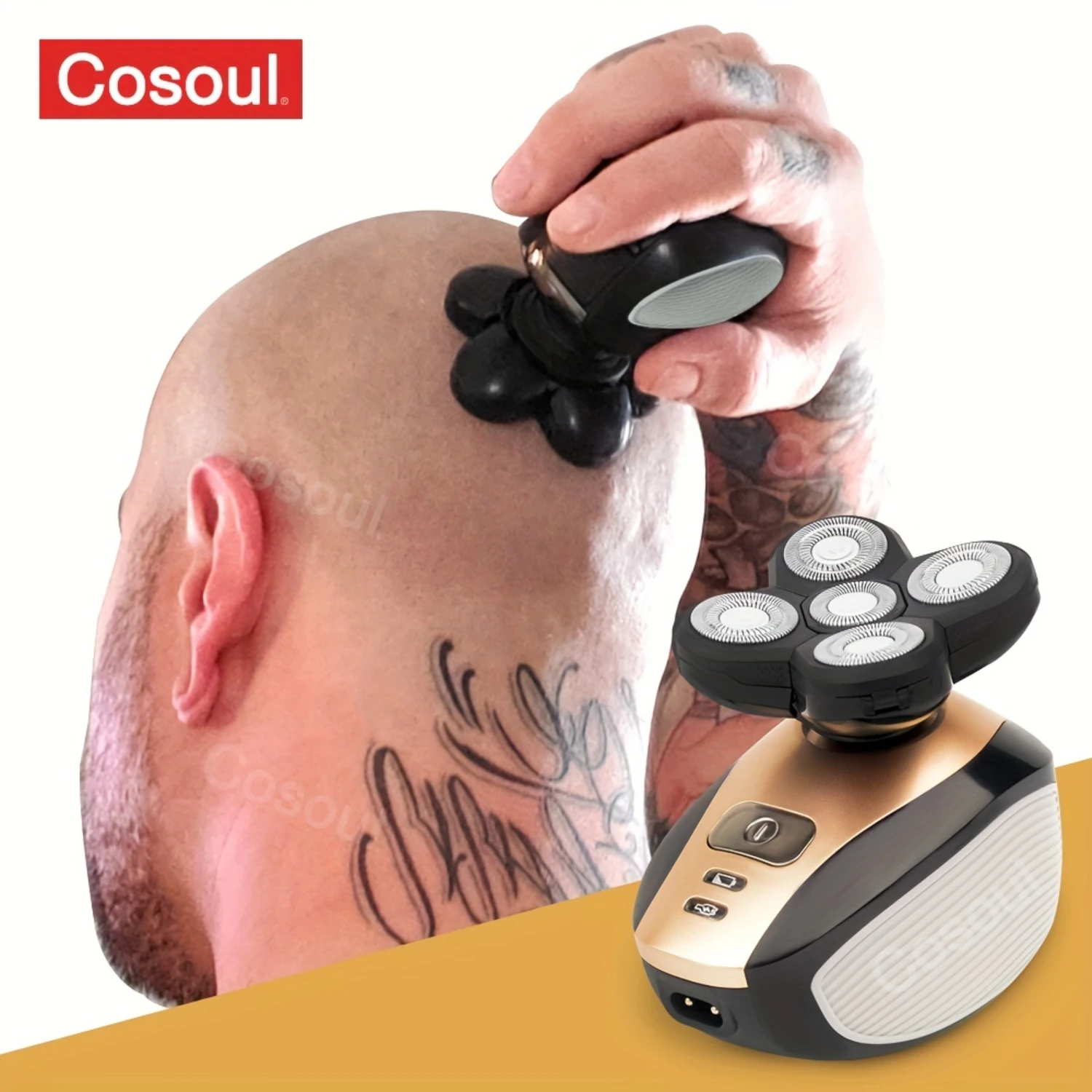 Bald Head Shaver For Men  Shaver 5 Floating Heads Sideburns Trimmer Rechargeable Beard Shaver Hair Clipper Shaving Machine For H