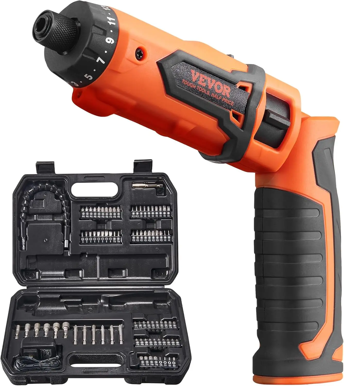 Cordless Screwdriver, 8V 7Nm Electric Screwdriver Rechargeable Set with 82 Accessory Kit and Charging Cable, Nut Drivers Magneti