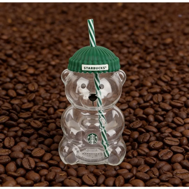 

Starbucks North America Bear Hat Glass Straw Tumbler Cute Coffee Cup Gift