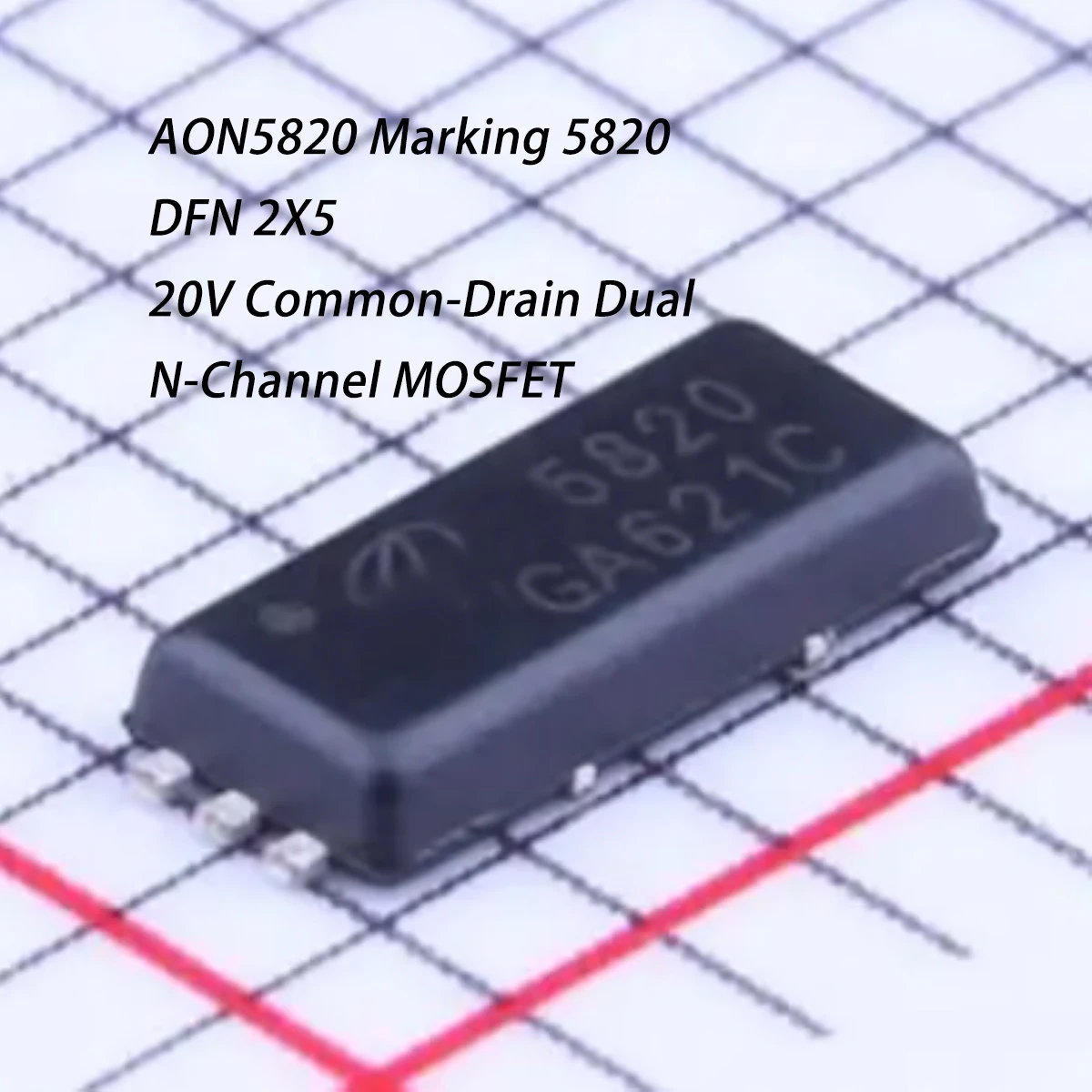 20PCS AON5820 Marking 5820 DFN-6 2x5 NEW Original Field Effect Tube MOSFET 1.7W 20V 10A 2 N Channels 13mΩ@2.5V MOSFETs AON5820