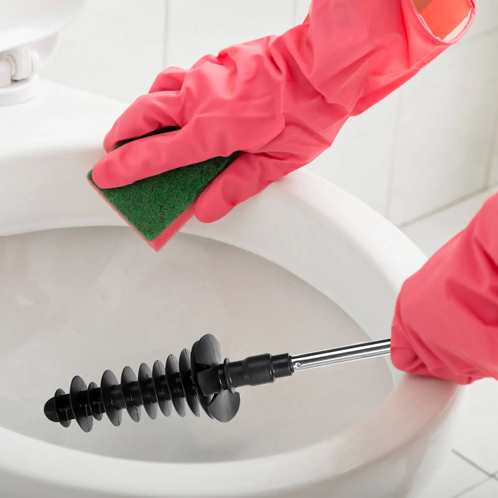 

1Pcs Strong Suction Toilet Plunger Pull-Out Piston Closestool Unclogger Tool for Home Office Bathroom Sewer Cleaning