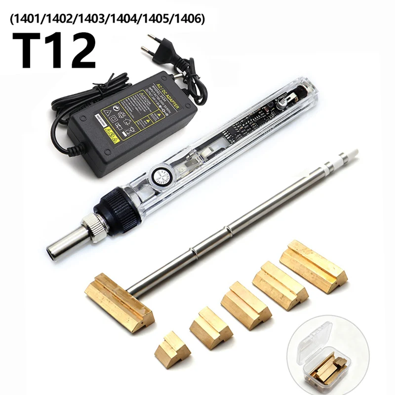 

T12 Soldering iron With EU Power T12 Hot melt pressure Spatula Model Tip 1401/1402/1403/1404/1405/1406 for Rapid Heating