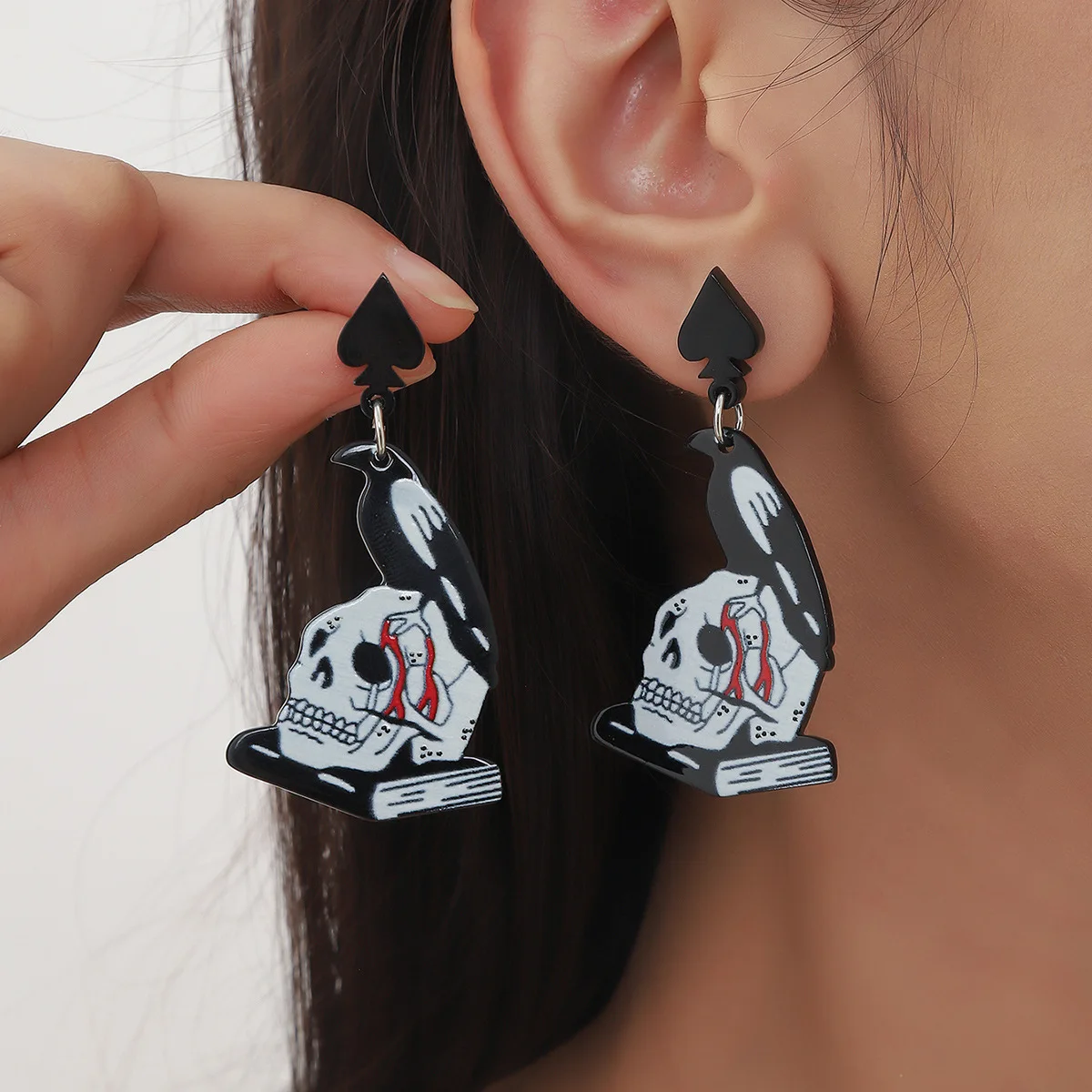 Halloween cartoon stud earrings magic wand ghost scissors hands pumpkin house earrings accessories women