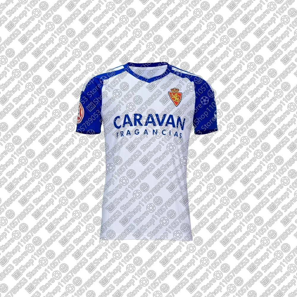 2026-27 New 3D Printed Adult Zaragoza Quick-Drying Football Jersey Men Women Sports Breathable Casual Home Soccer Family T-shirt