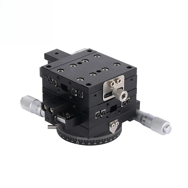 Factory Sale 60mm Manual Stage XYR Cross Guide Rail Measuring Linear Platform Positioning Stage for Other Test Instruments