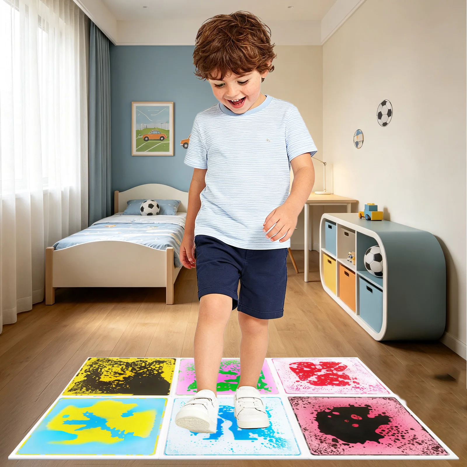 Visual Sensory Toys Sensory Walking Pads Kids Vivid Pattern Floor Pads For Kids Indoor Visual Sensory Exploration Game