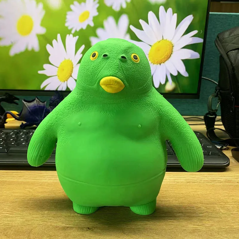 Funny emotion release toy cartoon sand sculpture green headed monster gorilla squeeze stress relief toy adult stress relief