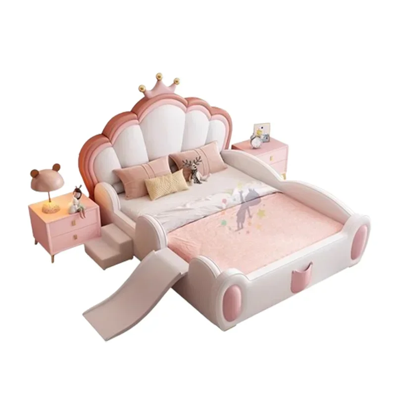 Cama de lectura para niños, barandilla de seguridad para patio de juegos, cabeceros de tamaño King, camas para niños, castillo iluminado, muebles para el hogar