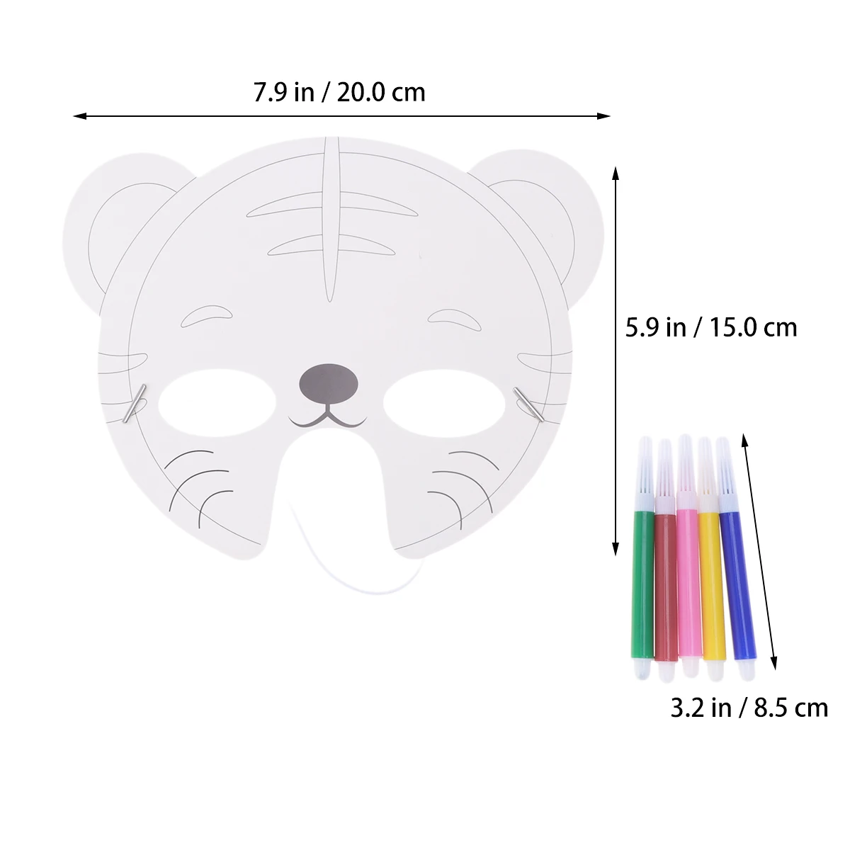 

15 Pcs/Set Hand Painted Mask Party Paper The Blank White Animal Craft Men Women