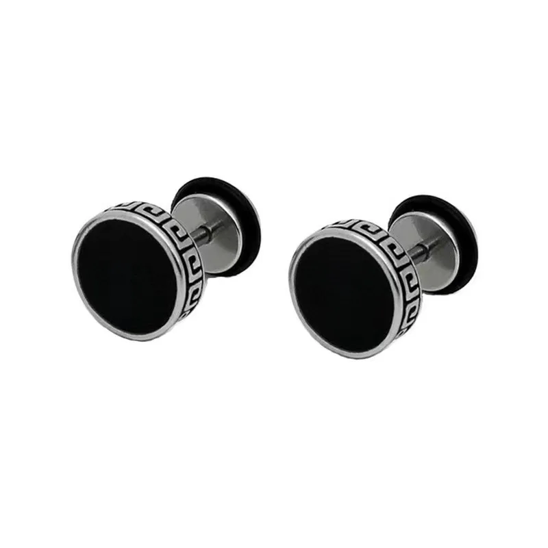1Pair Vintage Flat Back Stud Earrings for Men Women, Unisex 316L Stainless Steel Screw Back Cartilage Tragus Piercing Jewelry image 5