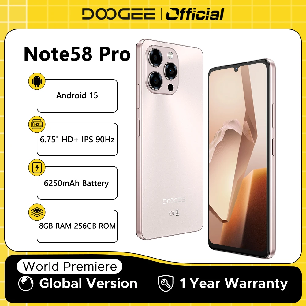 Global Version DOOGEE Note58 Pro Smartphone 6.75
