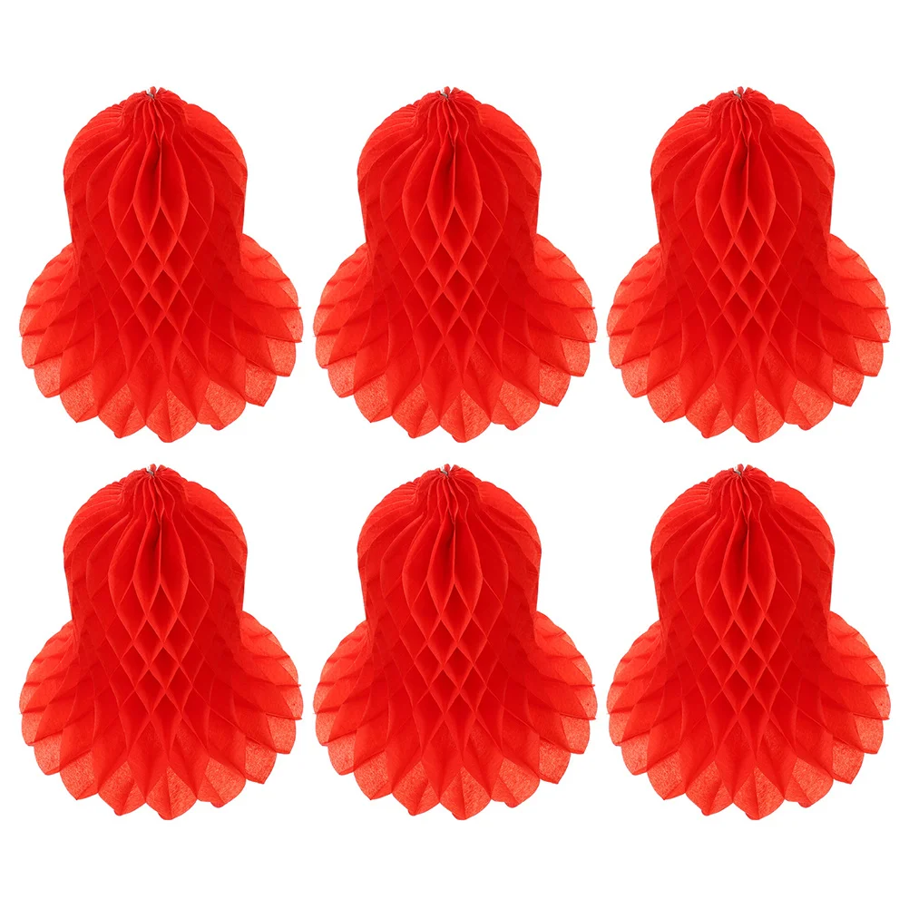 6 قطع من أجراس التعليق الورقية على شكل قرص العسل، ديكورات مميزة لخلفية الحفلات، دعائم صور لحفلات الزفاف وحفلات استقبال المولود الجديد