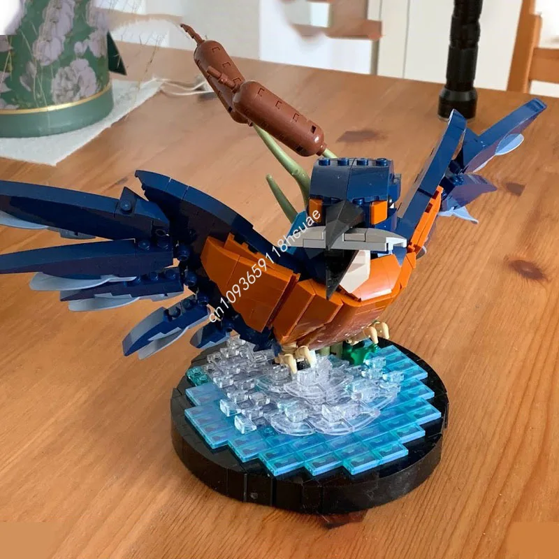 988PCS MOC Icons Kingfisher Bird 10331 MOD Building Blocks Refined Bird Sculpture Model DIY Educational Toys Kid Christmas Gift