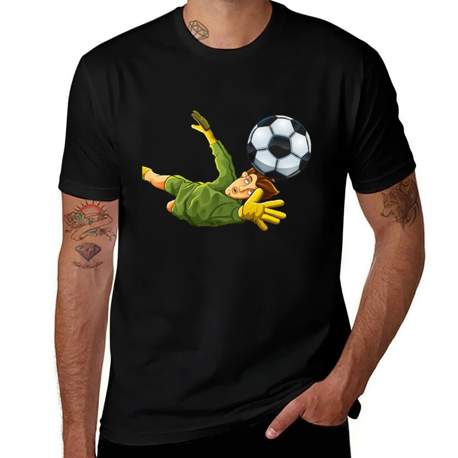 Goalkeeper jump to ball T-Shirt Standard Fit Solid Tee Shirt T-Shirt
