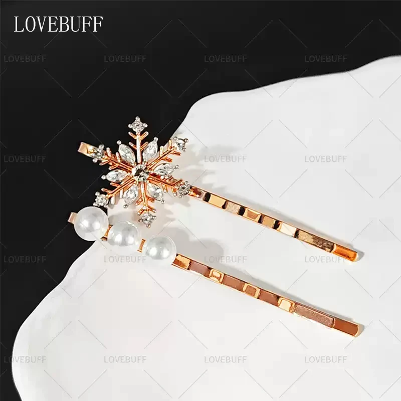 أنيمي الحب والفضاء العميق تأثيري ندفة الثلج دبوس الشعر الكرتون مشبك شعر قبضة الشعر باريت مشبك شعر ملحق عيد الميلاد هدية عيد ميلاد #3