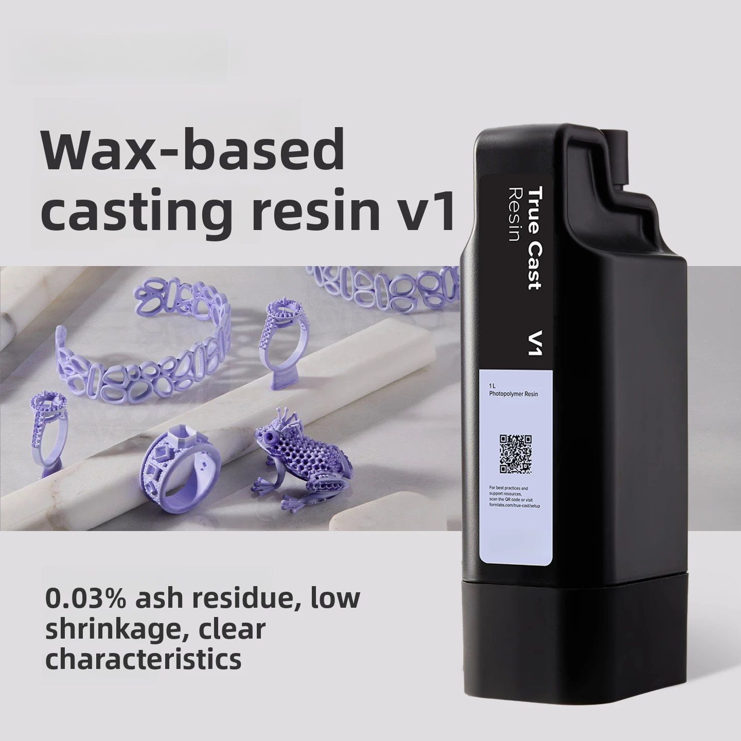 1L Purple Wax-Based Casting Photosensitive Resin for Form 4 Casting 3D Printer Consumables True Casting Resin