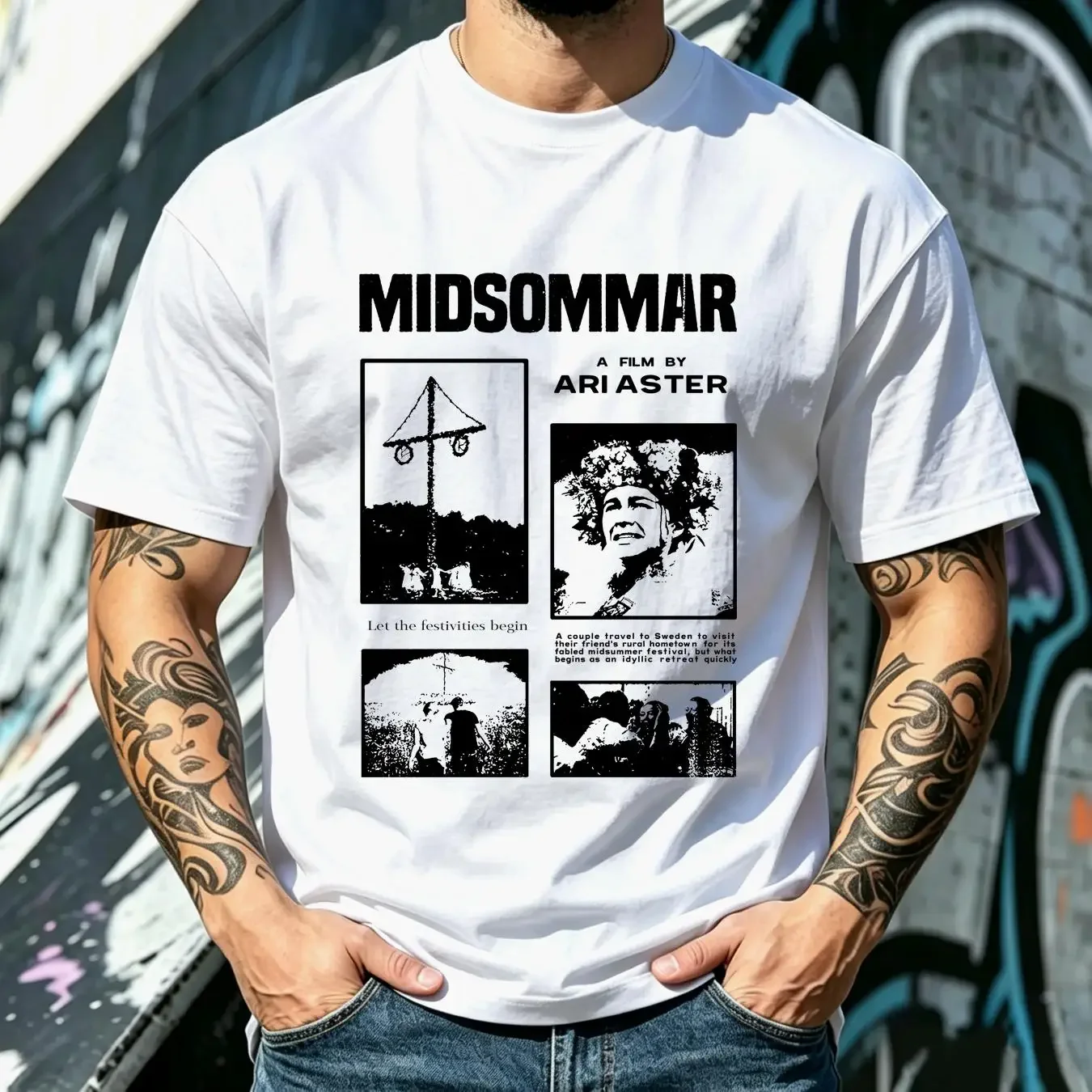 washed T Shirt Midsommar A24 Movie Full Size S 5XL vintage Washed graphic homme Breathable designer clothes fashion Stretched