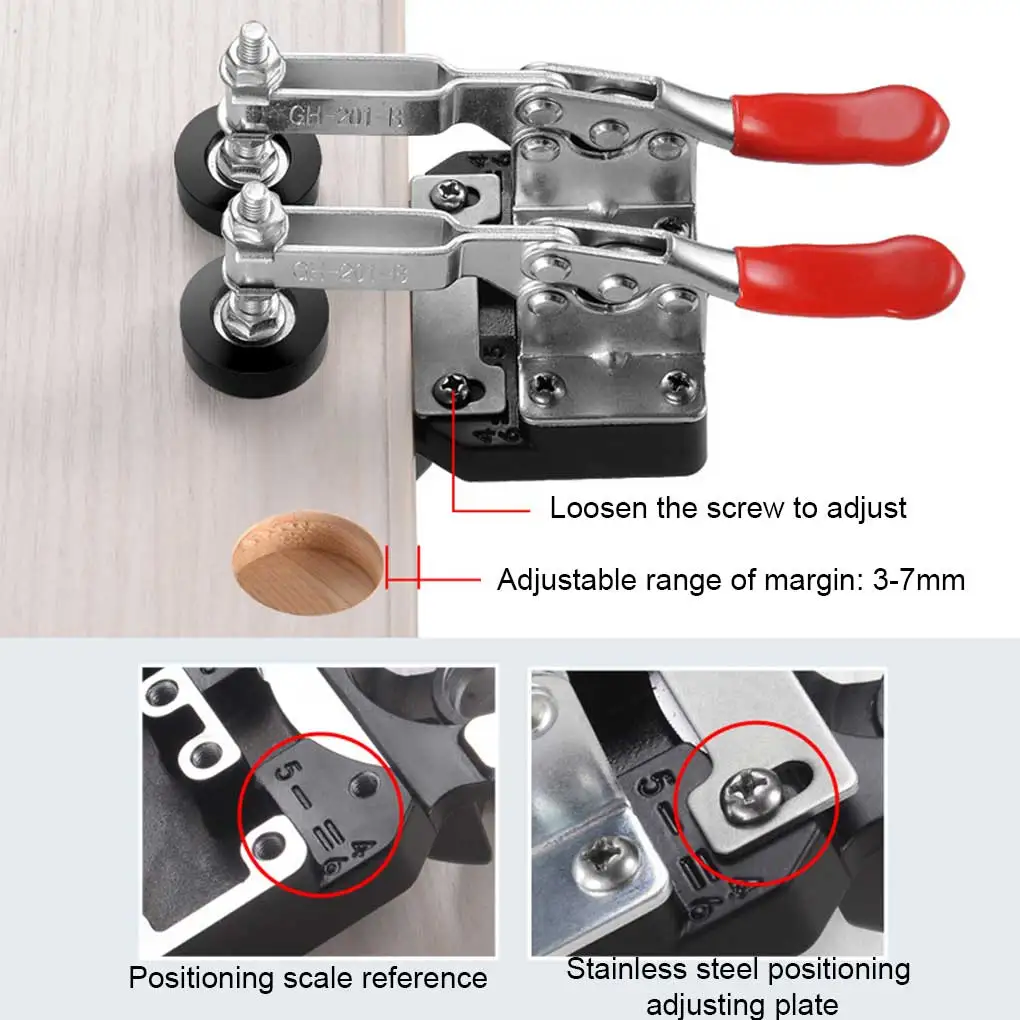 

Hole Positioner Drilling Guide Hinge Opener Rustproof Woodwork Tool