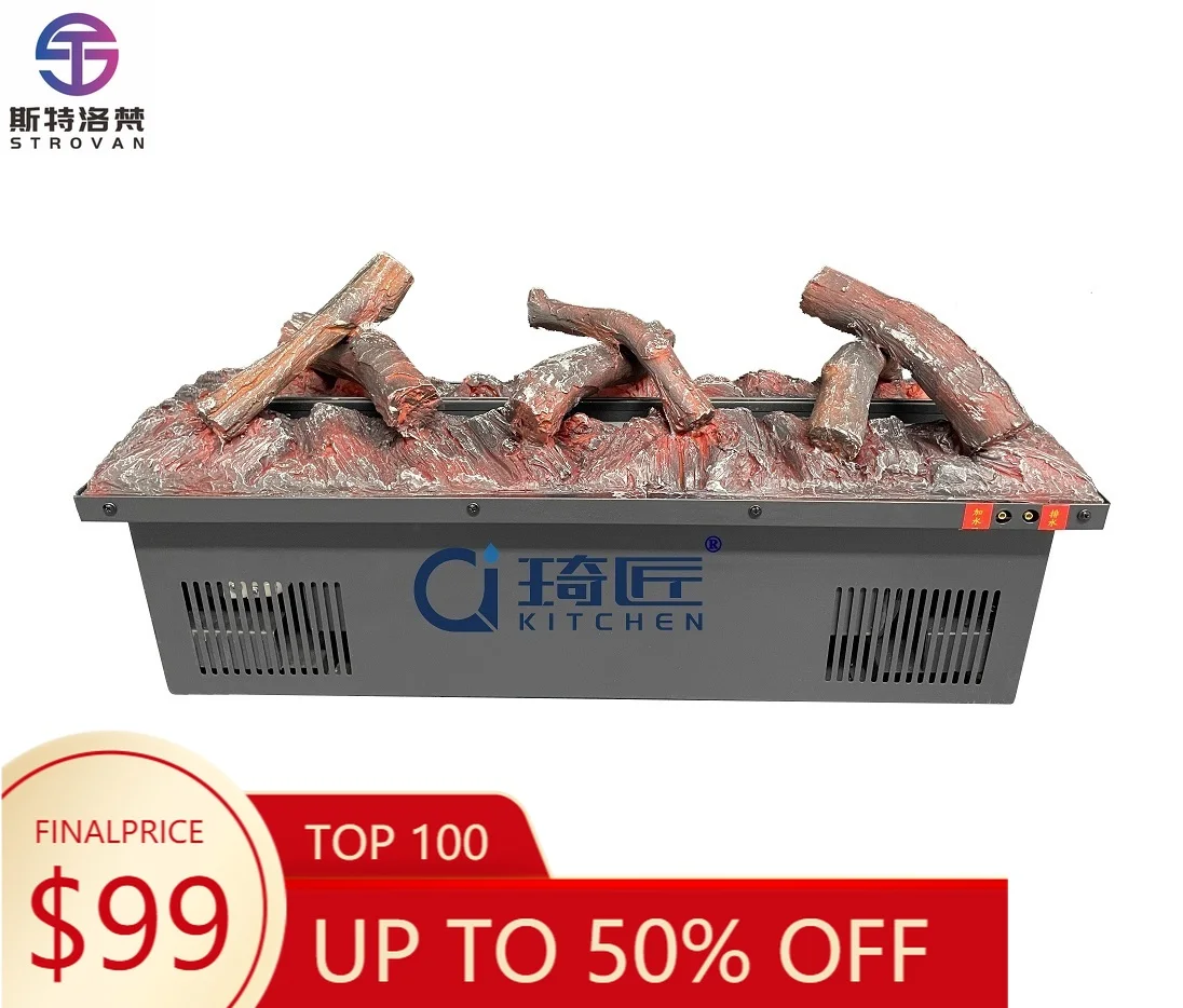 

ZXHK 1200mm Charcoal Water Vapor 3D Fireplace Simalated Flame Remote Control 7 Color Flame Decorative Electric Fireplace