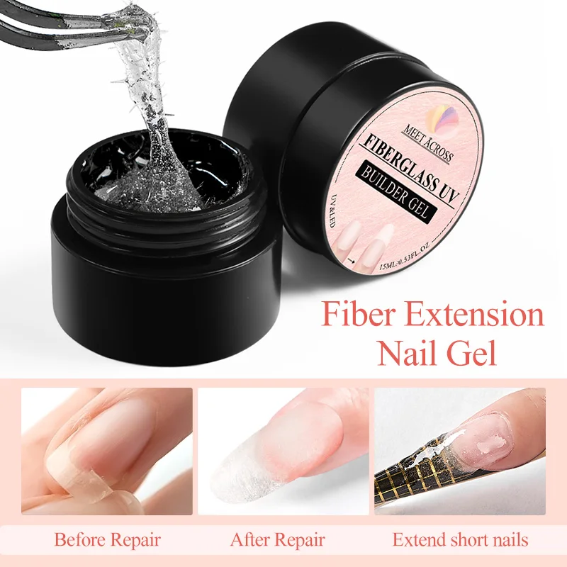 8ml Nail Repair Gel Polish Fix Crack Glue Fiberglass Constructing Gel Quick UV Extension Varnishes Clear Polish Manicure Tools