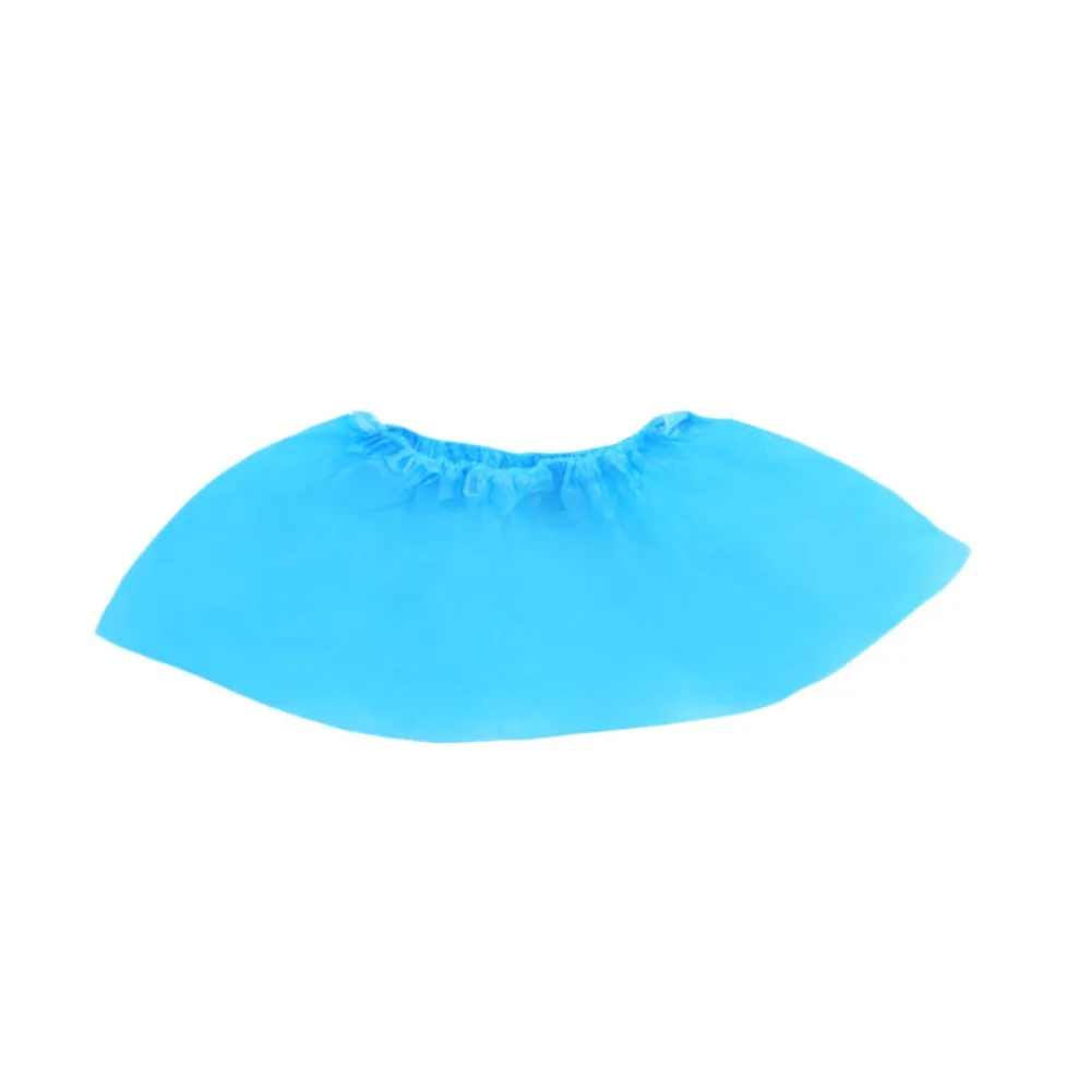 100Pcs Non-Woven Cloth Anti-Slip Boot Overshoes Blue 15*40cm Protective Shoe Covers Stretchable Shoe Covers Home Use