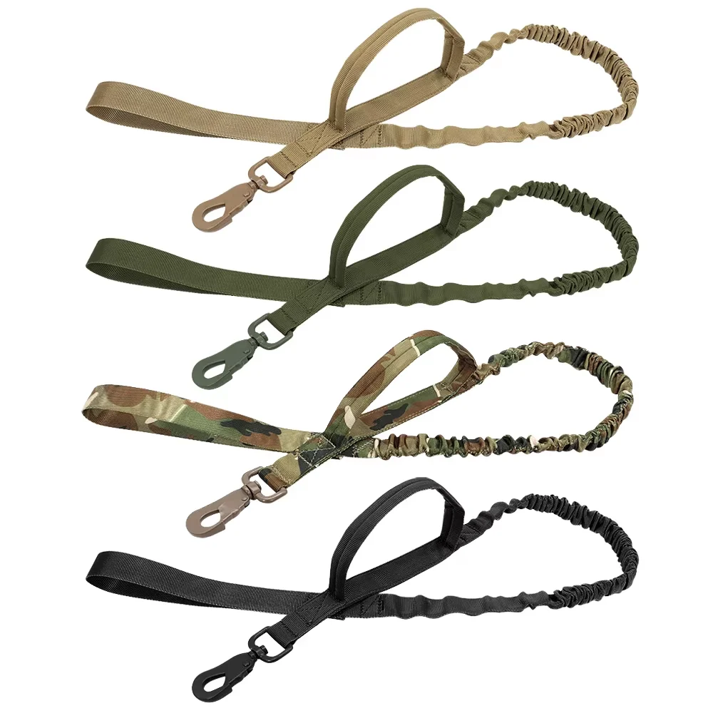 

Tactical Military Dog Collar Leash Adjustable Nylon Leash for Medium Large Dogs Heavy Duty Dog Leash with Shock Absorption
