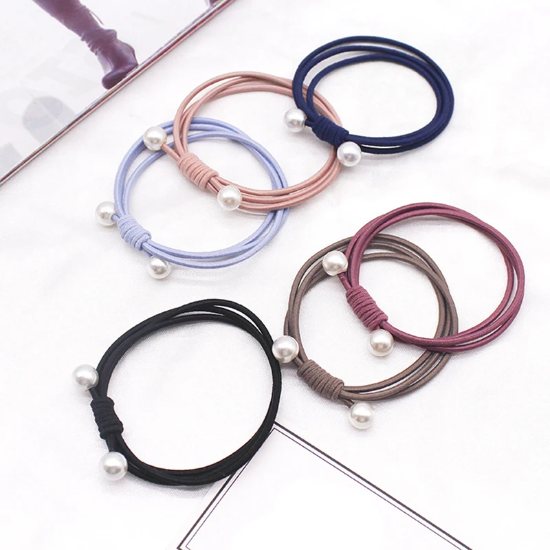 5PCS Hair Bands For Women Girl Basic Hair Rubber Ties Ropes Simple Elastic Headband Hair Accessories Ponytail Holder image 4