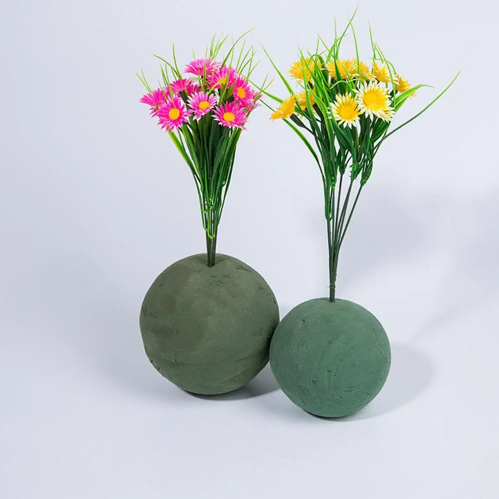 9-15cm Round Green Dried Flower Mud Sponge Blocks Wet Foam Bouquet Floral Home Decoration DIY Fresh Floral Arrangement Tools