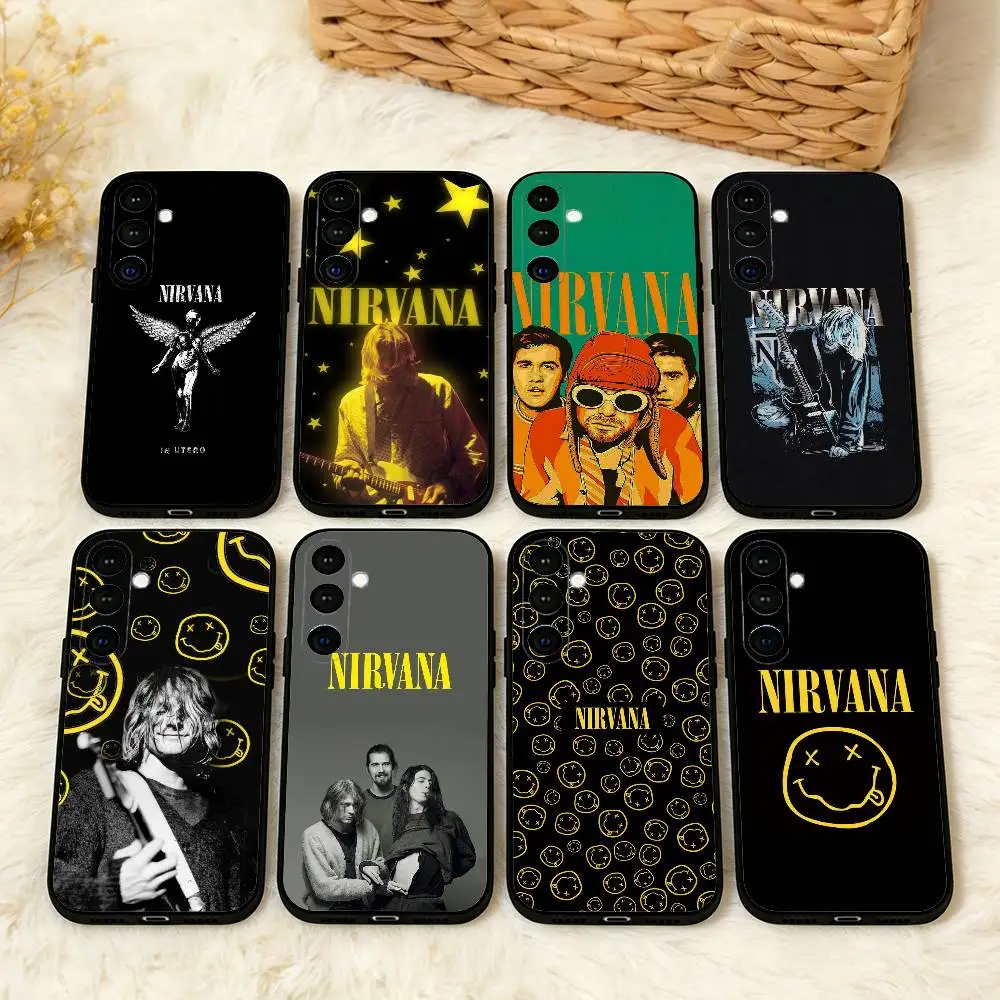 

N-Nirvana Rock Band L-Lamentably Phone Case For Samsung A73,A21s,A22,A31,A32,A52,A53,A71,A80,Soft Black Shell