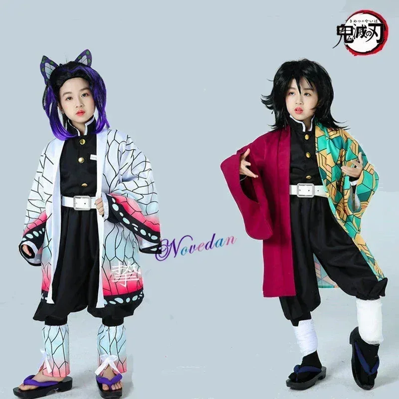 Crianças anime kimetsu no yaiba demon slayer cosplay traje kamado tanjirou nezuko zenitsu tomioka kimetsu não yaiba cosplay quimono