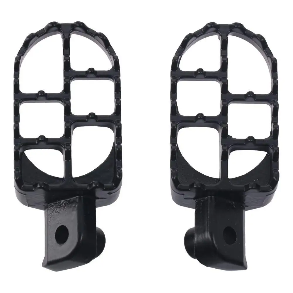 Black Dirt Bike Foot Pegs Aluminium 110x49mm(4.33x1.93in) Dirt Bike Pedals Hole Diameter 8mm(0.31in)