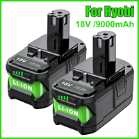 1/2/3/4 Pcs 9000mAh For RYOBI P108 Battery 18V Replacement Li-ion Battery P102 P103 P104 P107 BPL1820 RB18L50 Power Tool Baterry
