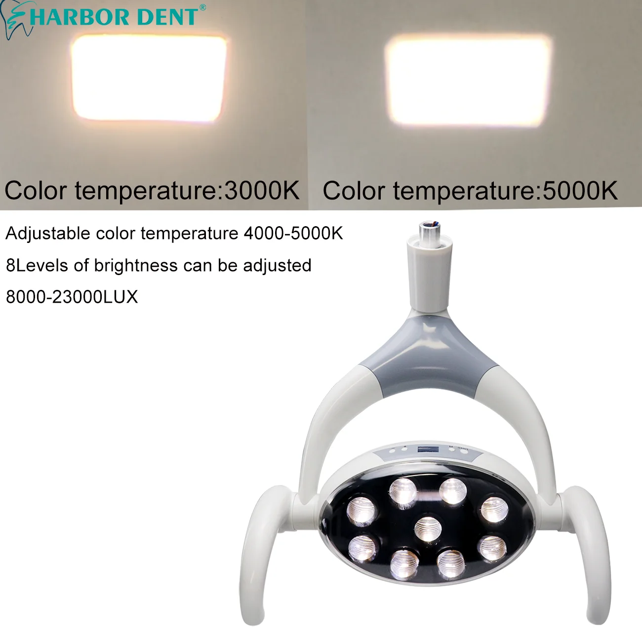 9LED Dental Oral Operation Lamp With Adjustable Color Temperature Induction Lihgt For Dentistry Unit Chair Implant Surgery