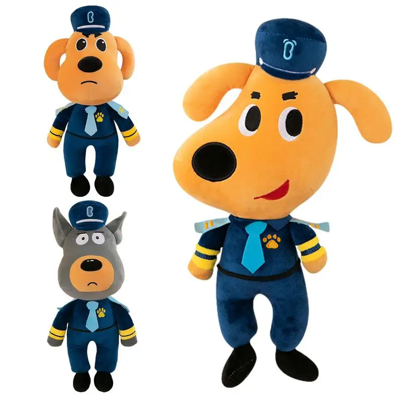 Pelúcia Sheriff Labrador Dog Toy para Crianças, Macio Stuffed Animal, Sargento de Segurança, Cartoon Doll Pillow, Aniversário e Presentes de Natal, 30cm