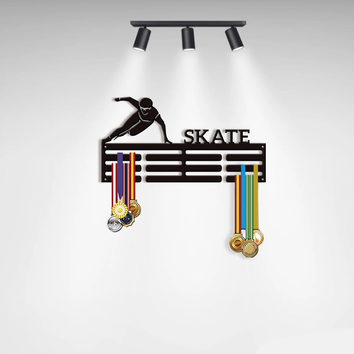 1 piece customized home storage decoration Speed skater Medal hanging rack, wall mounted medal display rack, pole vaulting athl