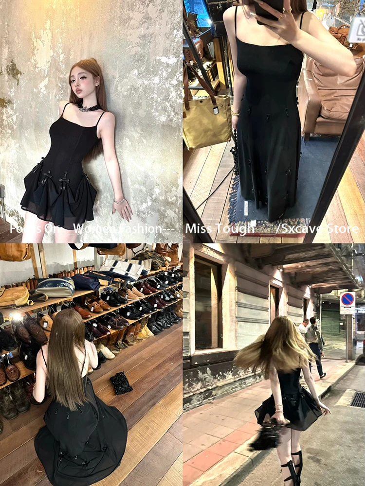 Summer Sweet Strap Y2k Mini Dress Hot Girls Club Party Slim Fit Dress Woman Elegant One Piece Dress Korean Fashion Deisgn