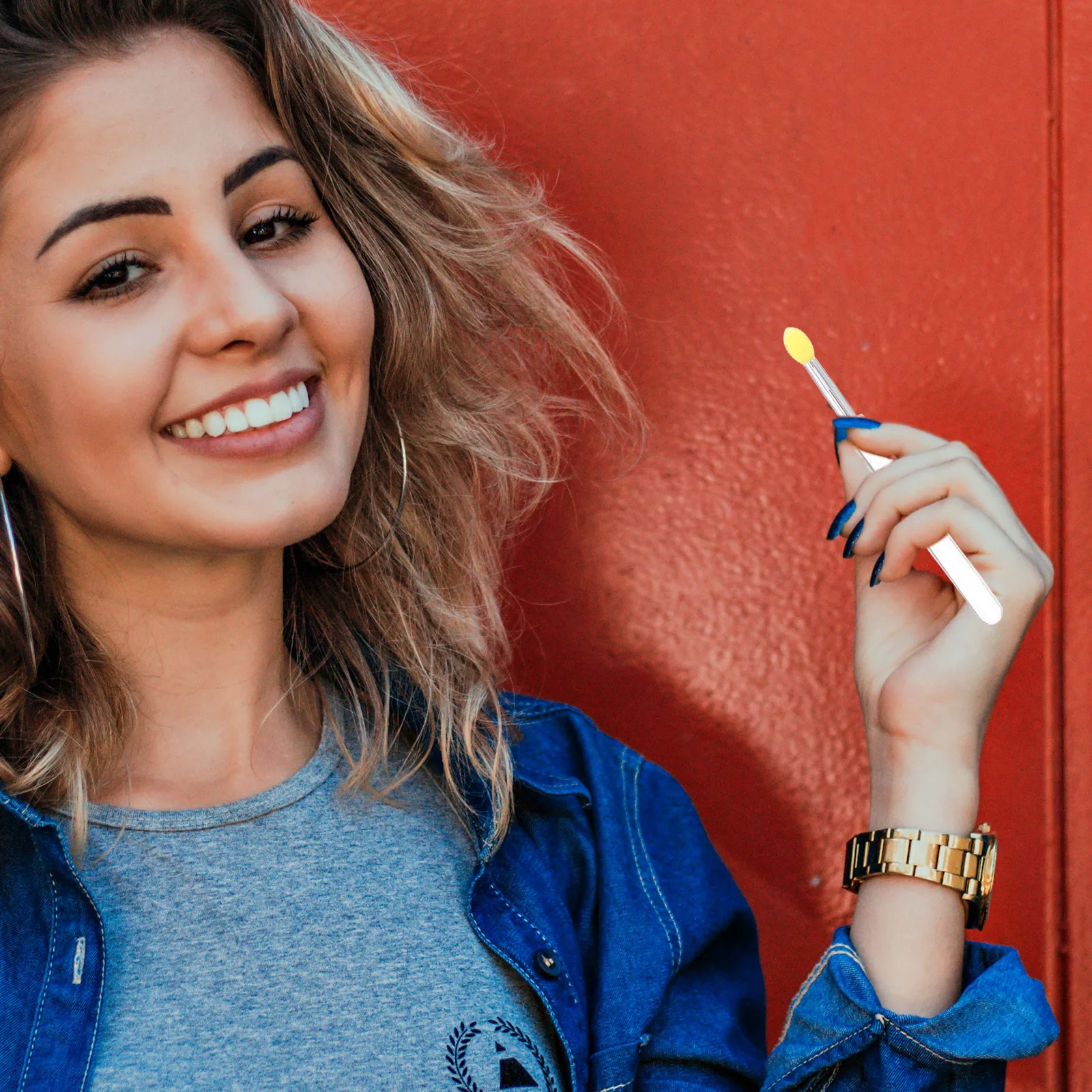 5pcs Silicone Makeup Multifunctional Soft Applicator For Eyeshadow Lipstick Lip Gloss Portable Tool Travel Home Studio Use