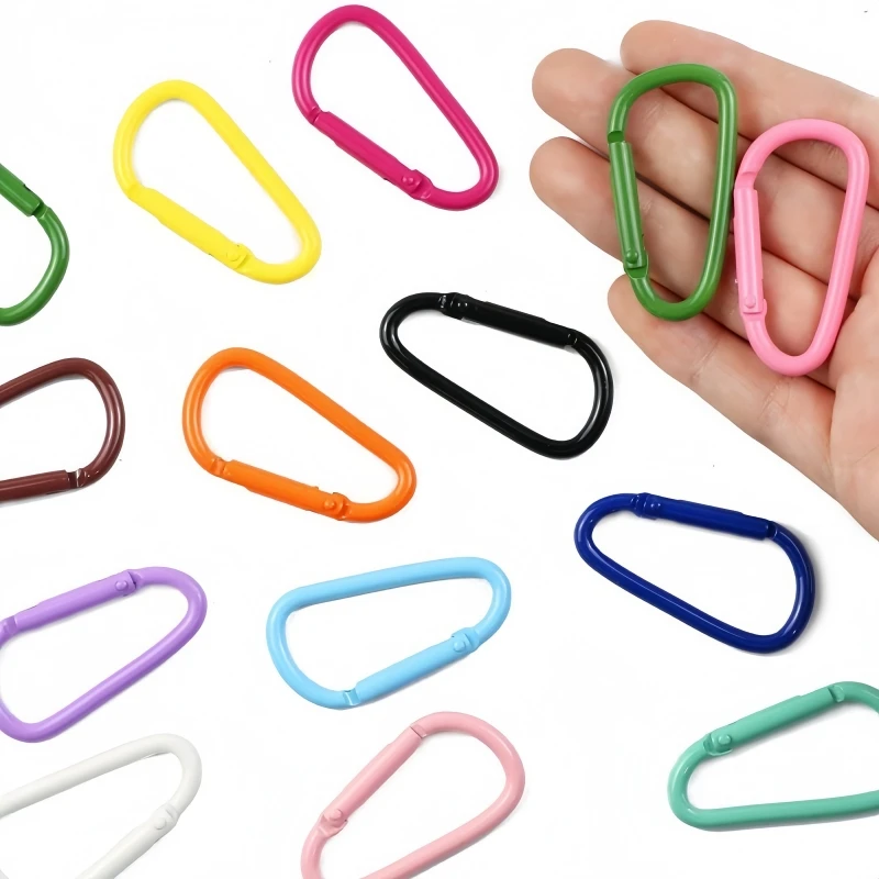 10 Stück D-Ring-Schnallen aus Legierung, Karabiner-Schlüsselanhänger, Outdoor-Camping-Schlüsselring, Schnappverschluss, Wasserflaschen-Schnallen-Set, Kletterzubehör – Detail 5