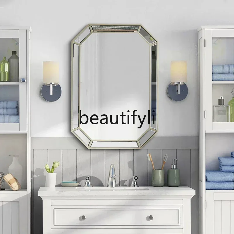 

yj21 Bathroom mirror Toilet anti-fog mirror American simple bathroom makeup wall-mounted mirror