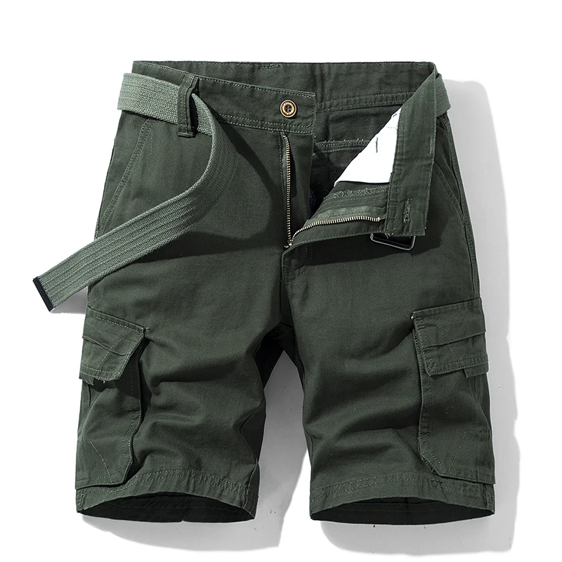 Men Summer 100% Cotton Cargo Shorts Comfort Breathable Leisure Street Short Pants New Solid Color Outdoors Sports Shorts Men - Image 5