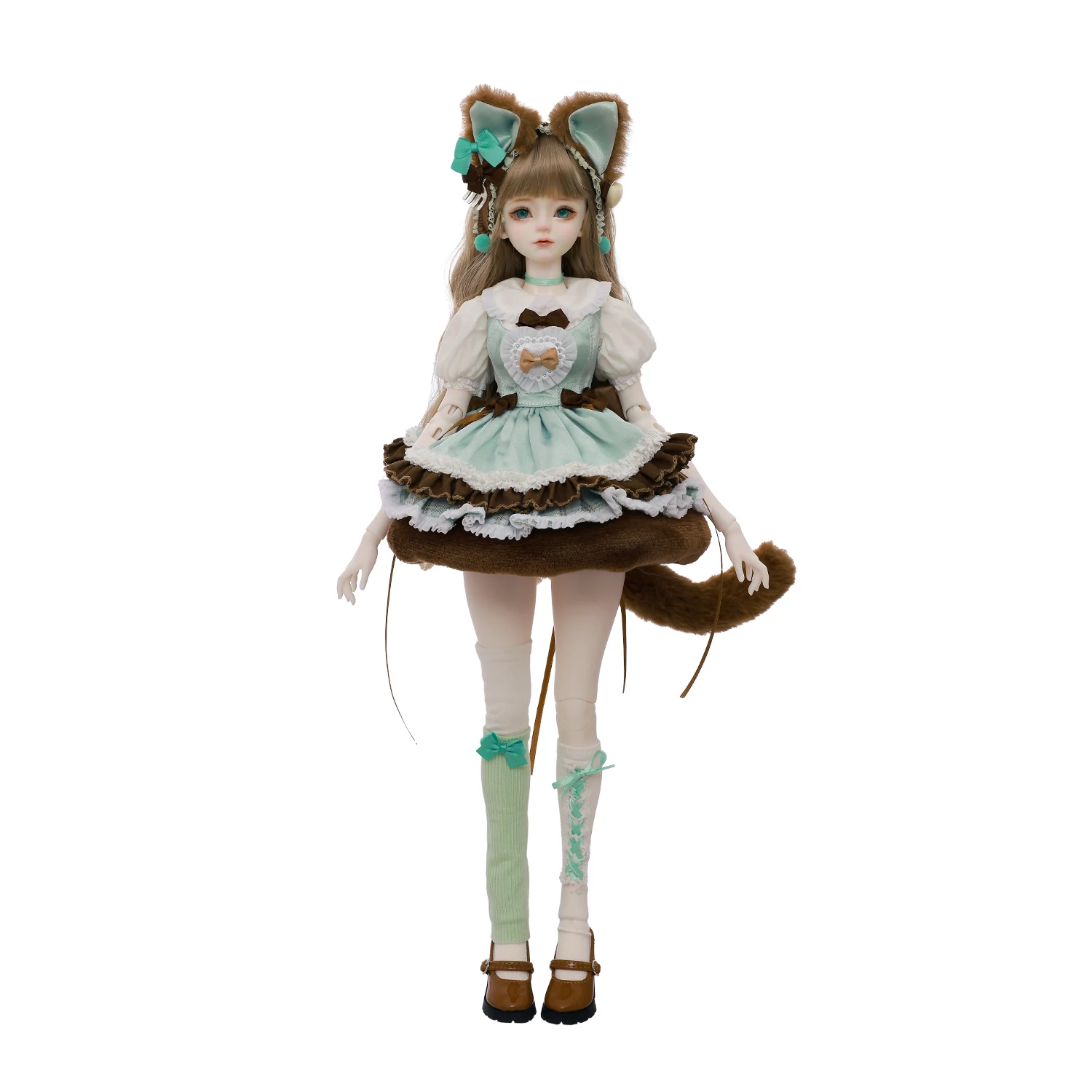 BJDドール 1/4 ベリンダC ミントチョコレートキトゥン フルセット ロリータファッション 曲線美 レジン製 アートドール ロング コレクタブルフィギュア シュガフェアリー