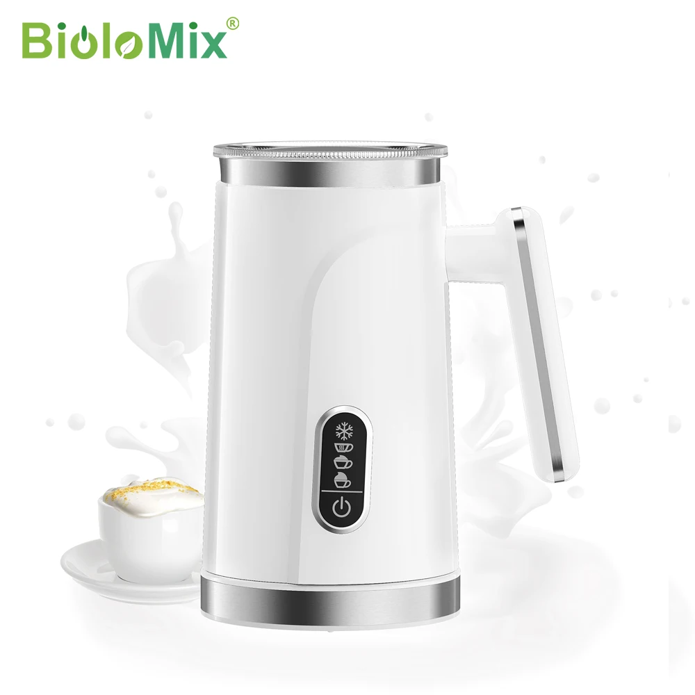 BioloMix 5-in-1 slimme melkopschuimer met LED-aanraakscherm, stijlschuim voor koffie en latten, warme en koude schuimmaker